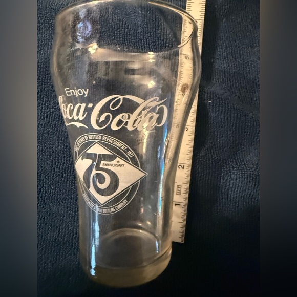 COCA-COLA 75TH ANNIVERSARY SET OF FOUR GLASSES - VINTAGE - Picture 1 of 5